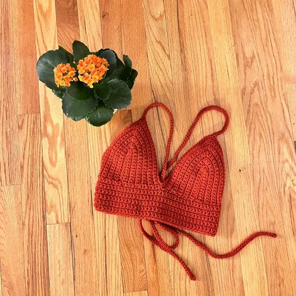 Homemade Crochet Triangle Crop Tank - Picture 1 of 2